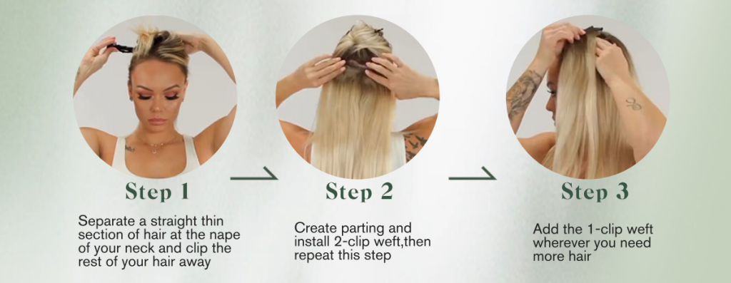 clip in hair extensions wear in 3 minutes